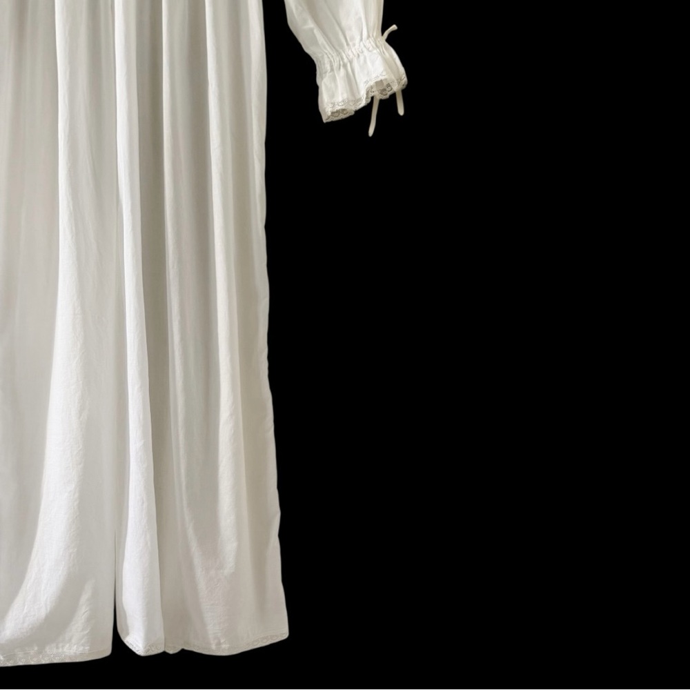 Sarah Beth White Vintage Victorian Inspired Long Sleeve Nightgown Size Small - Picture 7 of 11